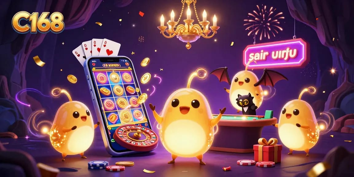 Experience thrilling gameplay at C168 with vibrant casino elements illuminating a magical scene.