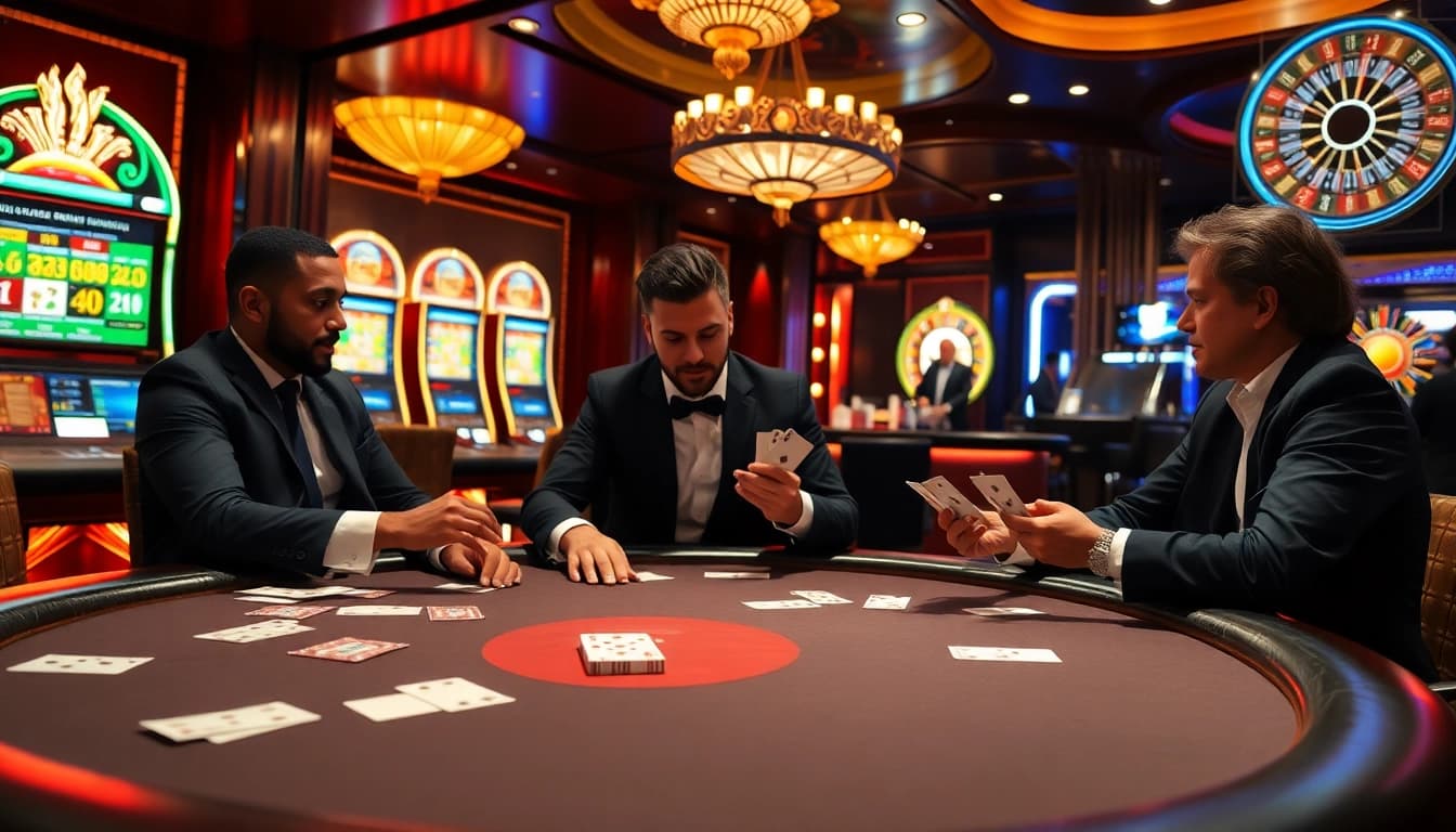 Engage with the thrilling action of a poker game at a luxurious casino, showcasing the excitement of 링크모음.