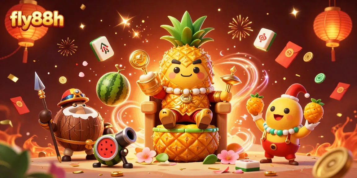 Experience the excitement at fly88h with our vibrant beach casino featuring the pineapple king and lucky motifs.
