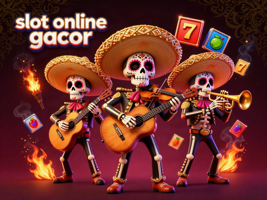 Experience thrilling slot online gacor action with a lively mariachi band and vibrant game elements.