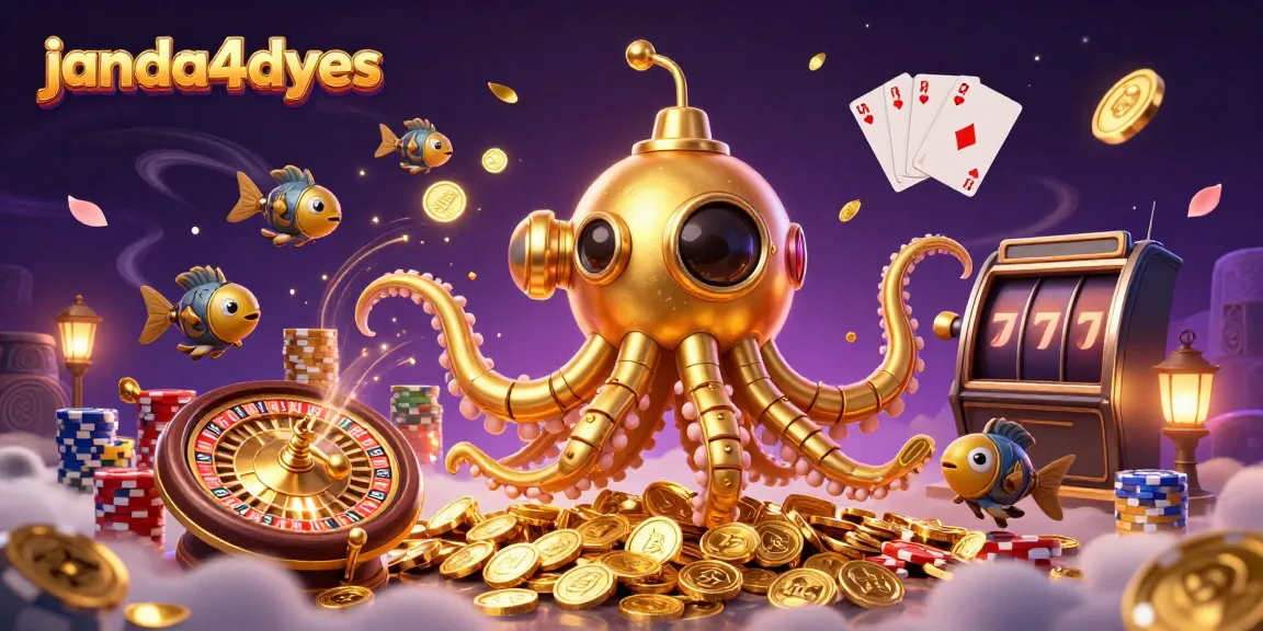 Permainan menegangkan janda4dyes dengan kraken dan koin emas yang berhamburan.