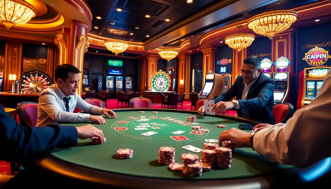 Engage in thrilling poker action with high stakes at https://33wintop.com/, featuring vibrant chips and cards.