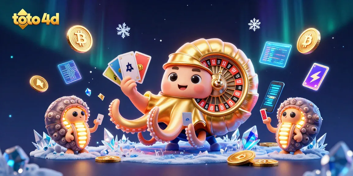 Celebrate weel-known toto 4d slots with colorful 3D illustration showcasing gaming excitement.
