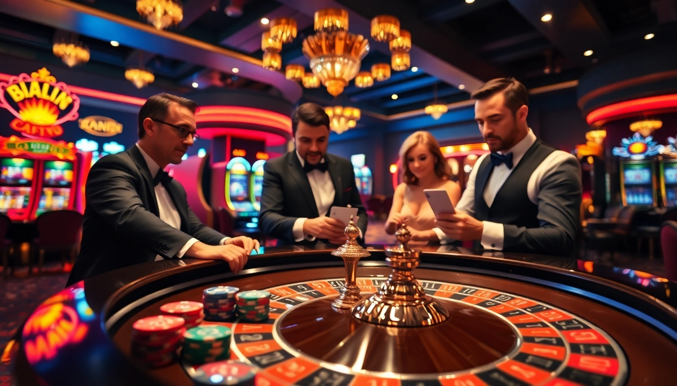 arushoki menang di kasino dengan para pemain di meja roulette yang penuh semangat.