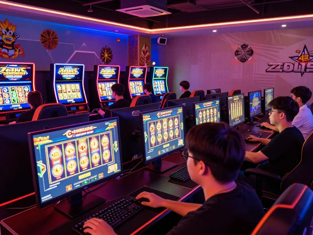 Exciting Zeus138 online gaming experience with players engaged in dynamic slot gameplay.