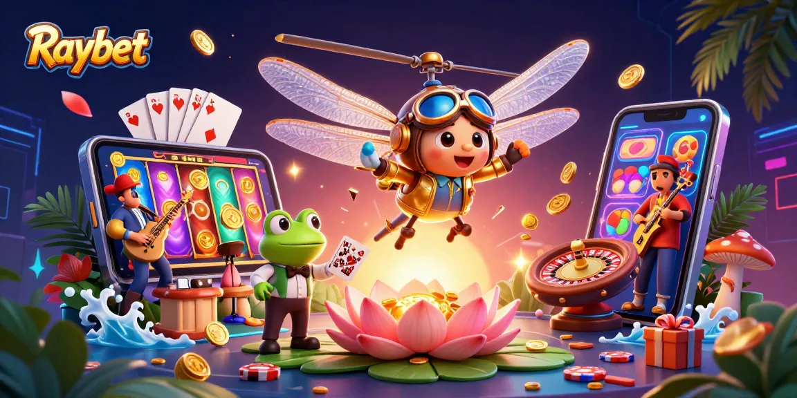Experience excitement at Raybet with unique gaming features and vibrant casino illustrations.