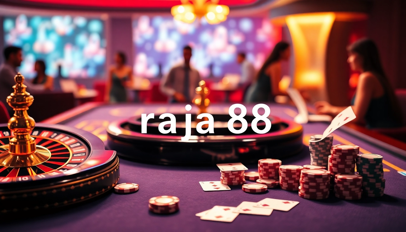 Experience the thrill of raja 88 at an exciting casino table with vibrant chips and cards.