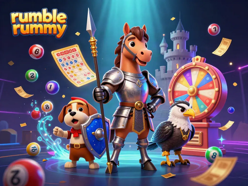 Experience the thrill of rumble rummy with dynamic casino elements and a vibrant medieval setting.