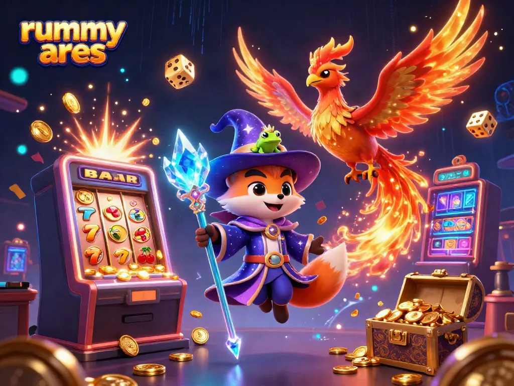 Experience engaging gameplay with rummy ares, featuring vibrant scenes of fantasy and casino excitement.