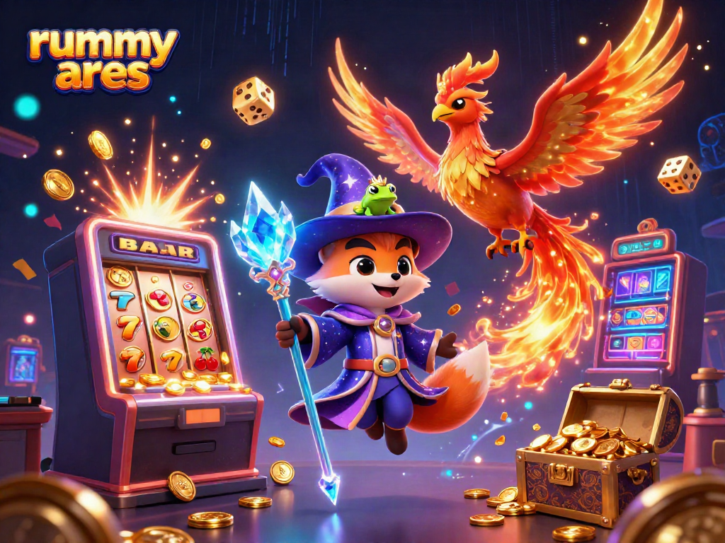 Experience engaging gameplay with rummy ares, featuring vibrant scenes of fantasy and casino excitement.