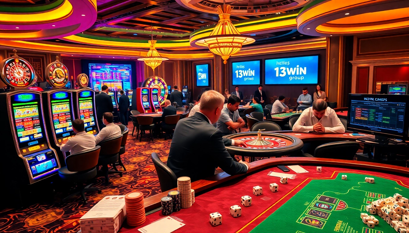 Experience thrilling gaming at https://13win.group/ with players engaging in table games and slots.