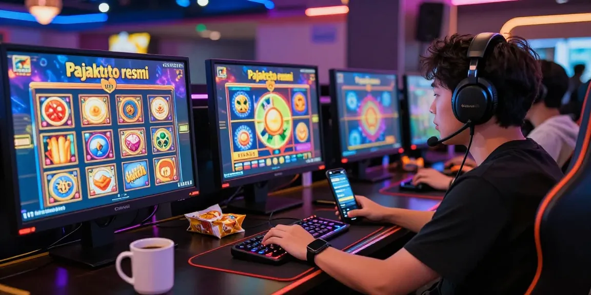 Immersive gaming experience at pajaktoto resmi with vibrant slot games and enthusiastic player.