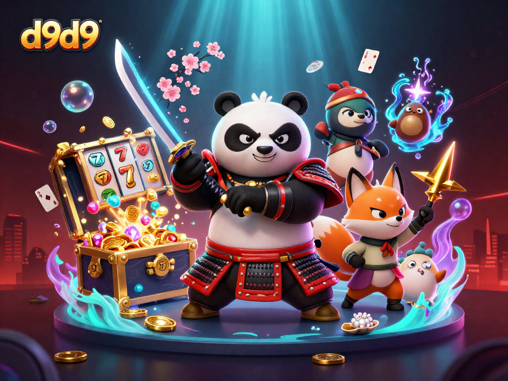 Manalo sa d9d9 gamit ang nakakaengganyo at animated na slots na may panda at fox.