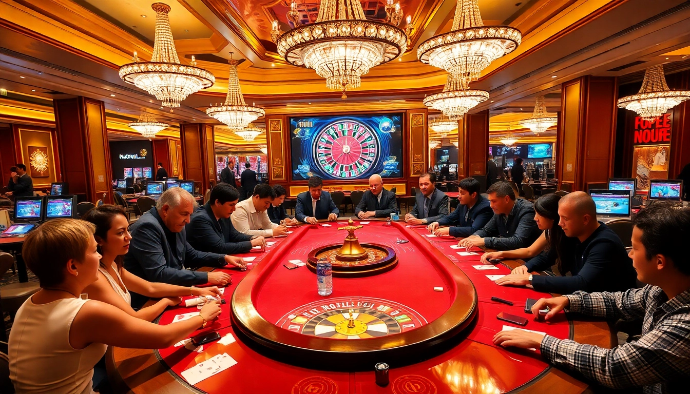 Experience the excitement of NOHU LIVE gaming with players and vibrant casino elements.