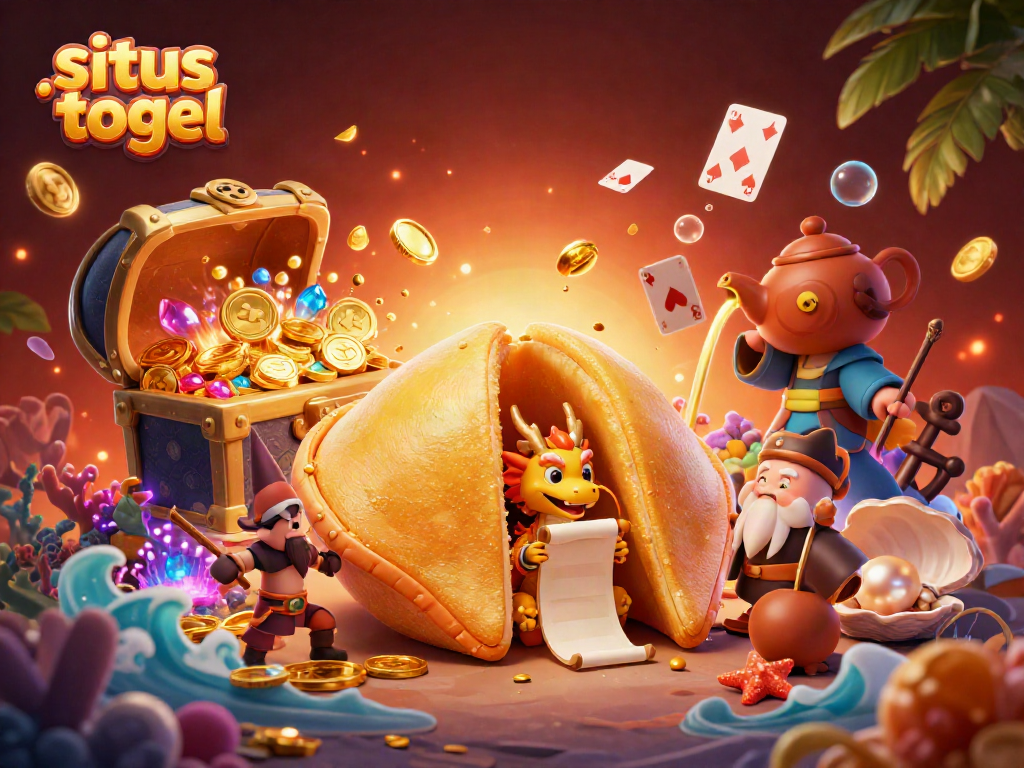 Experience the excitement of situs togel through this vibrant, animated 3D casino illustration.