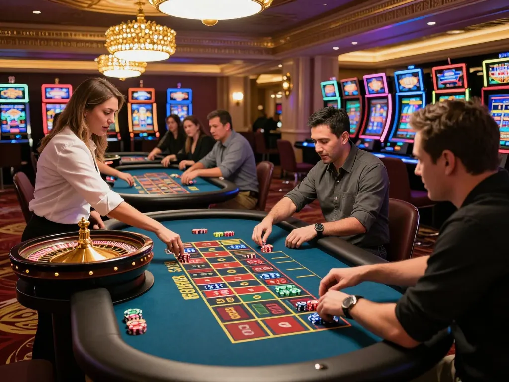 Engaged players at Canadian online casinos placing bets at dynamic roulette tables.