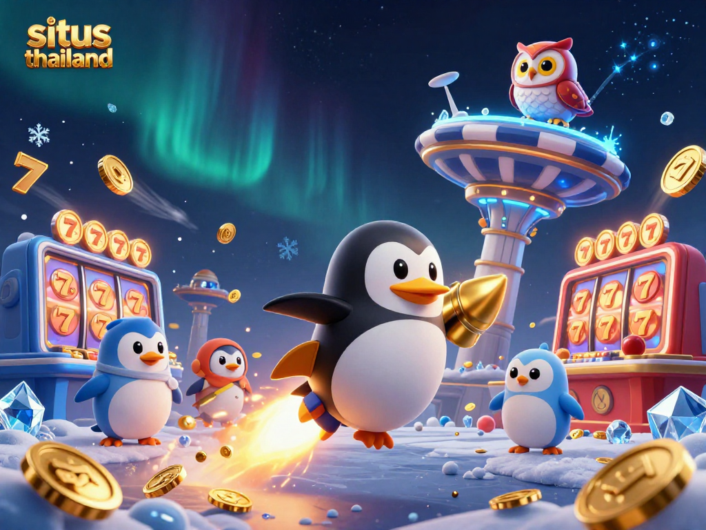 Engage with situs thailand through thrilling casino adventures featuring a golden penguin and vibrant slots.