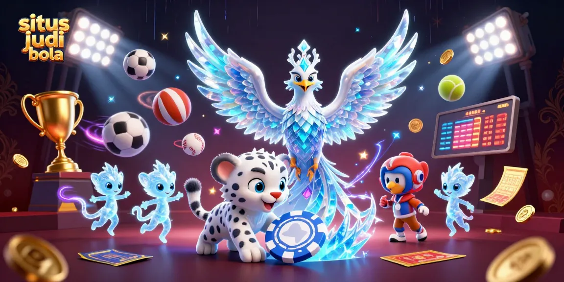 Engage in the thrilling world of situs judi bola with sports elements and an enchanting icy scene.