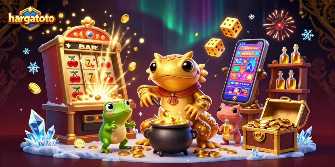 Engage in thrilling gaming at hargatoto with a vibrant scene of a golden salamander alchemist and explosive casino elements.