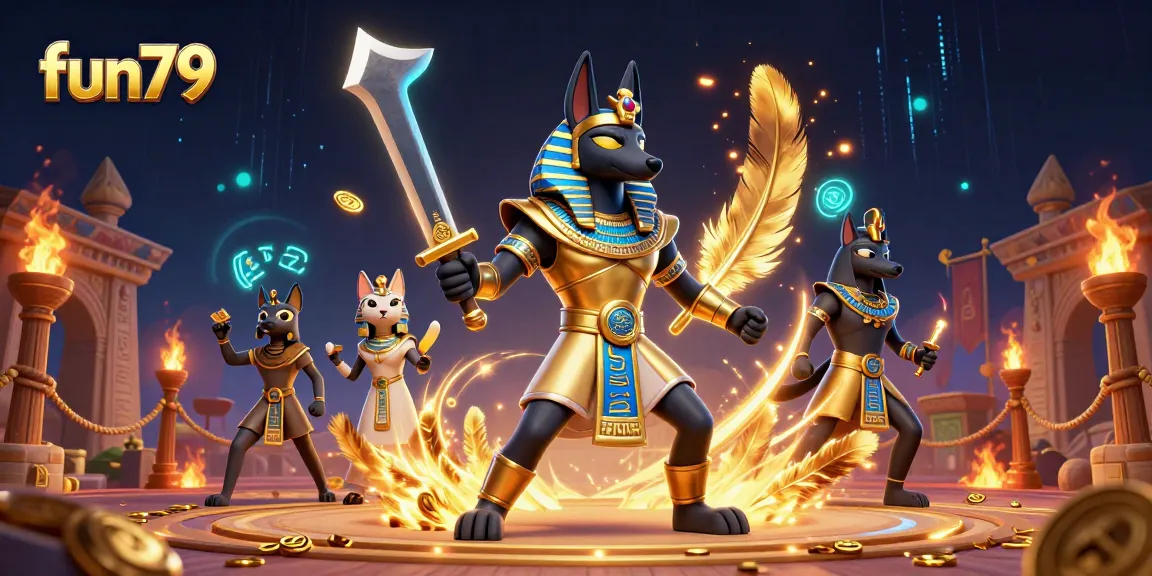 Experience thrilling games at fun79 with vibrant 3D characters, coins, and energetic casino atmosphere.