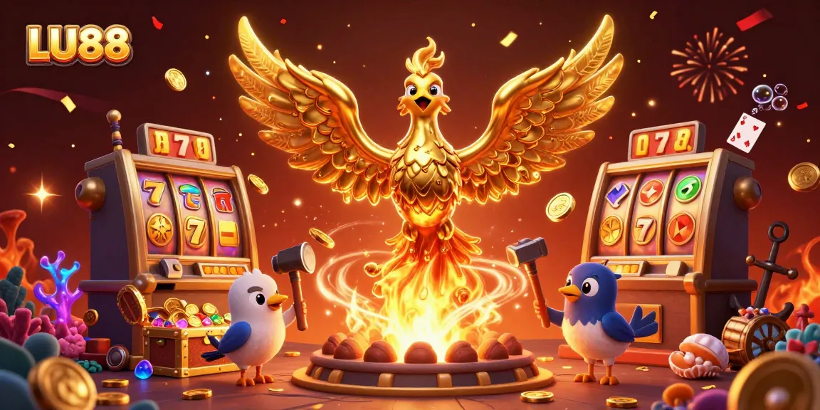 Experience thrilling gameplay at LU88 with our golden phoenix and exciting slot visuals.