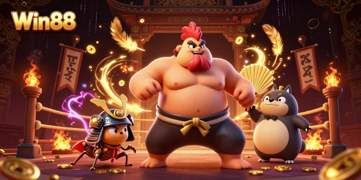 Win88 showcases an electrifying 3D scene with dynamic casino characters in action.