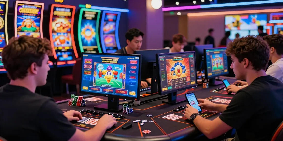 Players enjoying new online casinos with vibrant games and digital interactions.