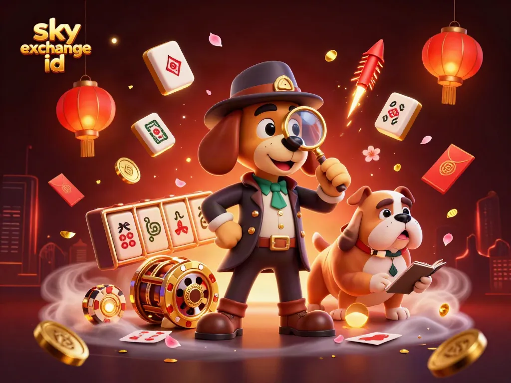 Engage with thrilling betting action using your sky exchange id on a vibrant, detailed casino scene.