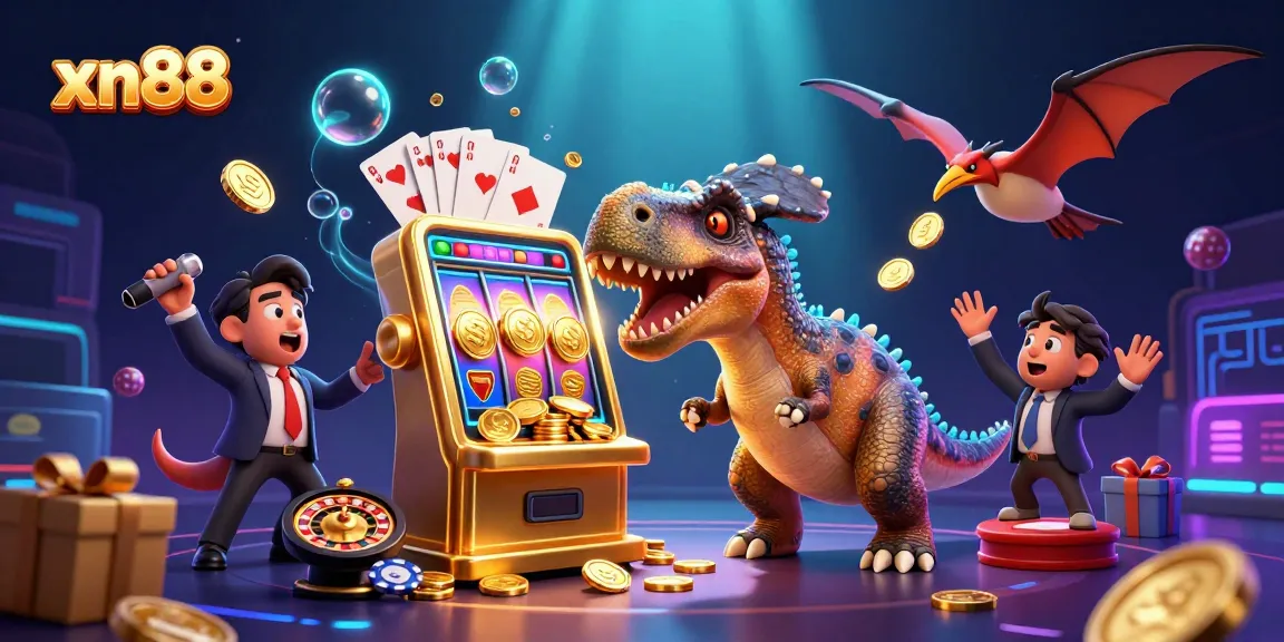 Experience thrilling gameplay at xn88 as cartoon dinosaurs bring slots to life with jackpot coins.