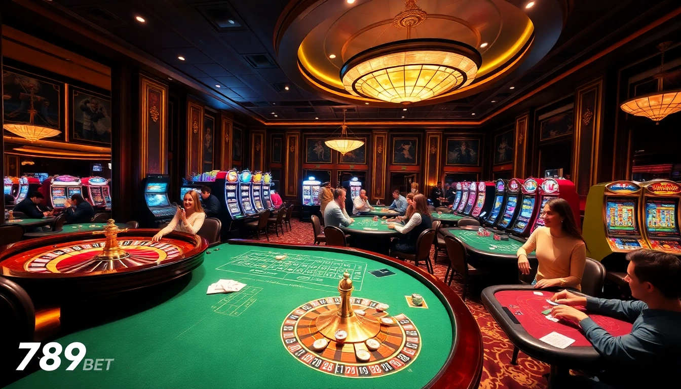 Players enjoying their winning experience at 789bet's luxurious casino scene.