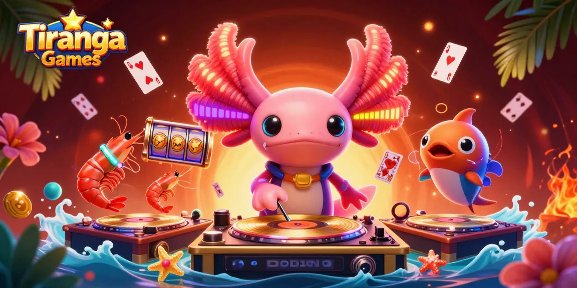 Tiranga Games brings excitement with a vibrant DJ scene blending casino elements and undersea fun.