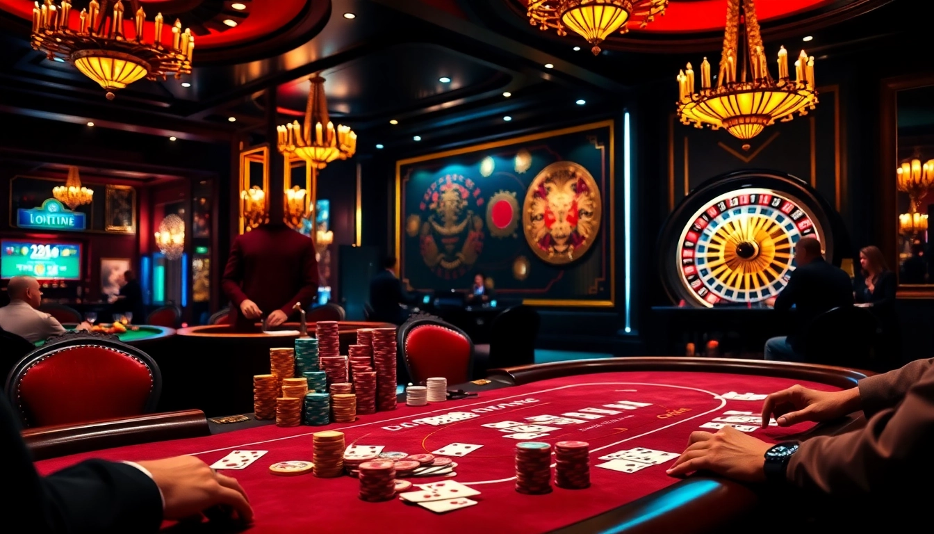 Players immerse in the excitement of rikvip at a luxurious casino table.
