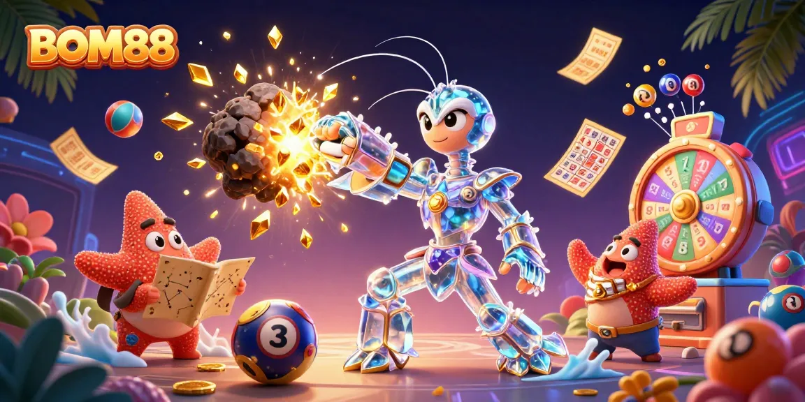 BOM88 envelops players in a vibrant 3D casino universe bursting with gold coins and dynamic game elements.