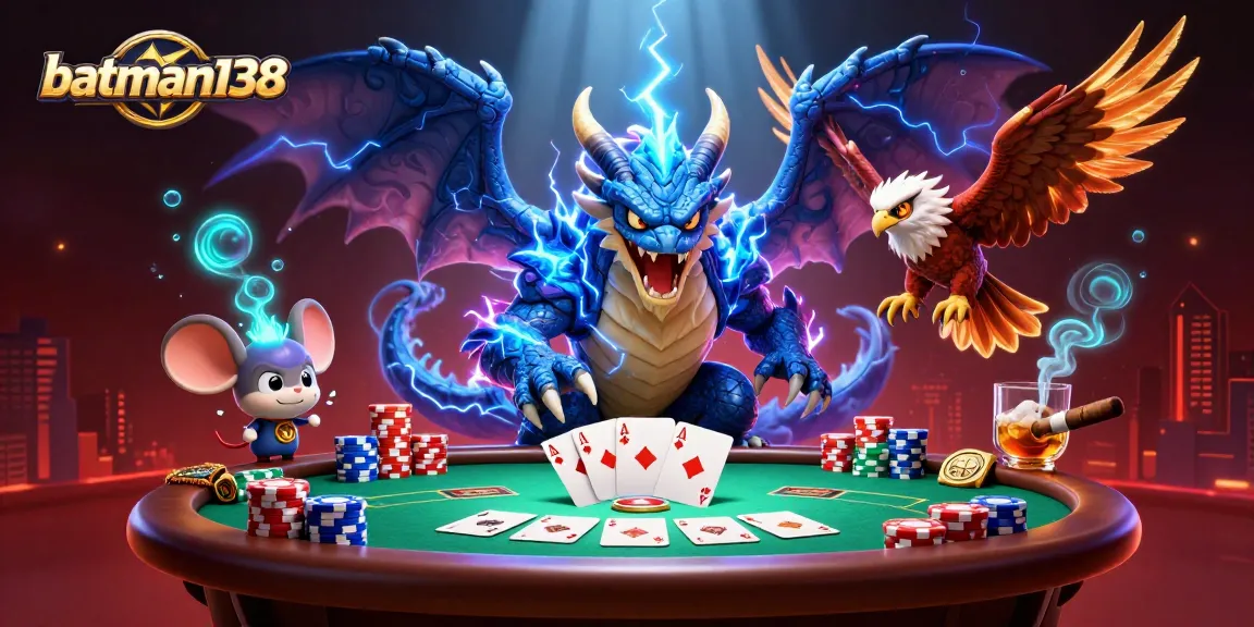 bermain poker di batman138 dengan karakter kartun 3D dan atmosfer penuh energi