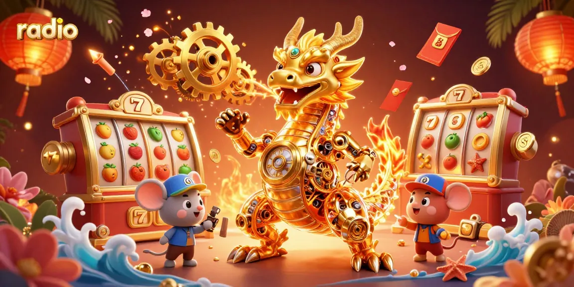 Experience thrilling action with WIN79 radio, featuring vivid 3D casino elements and a golden dragon.