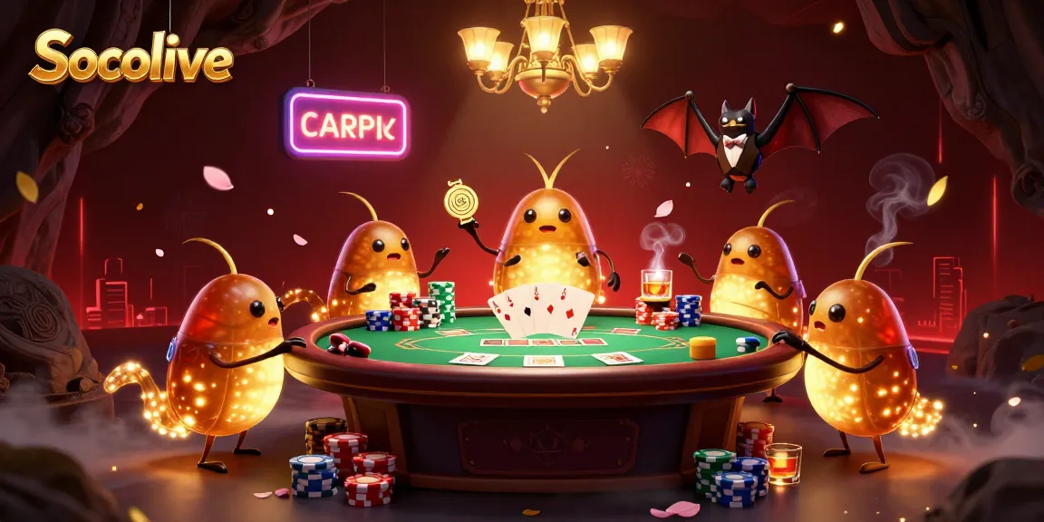Socolive enhances the gaming experience with a vibrant 3D illustration of glowworms lighting up a cave casino