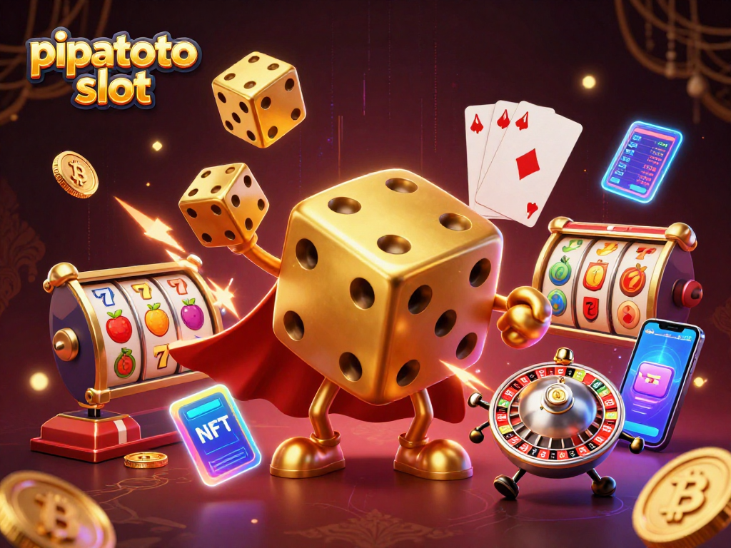Engage with pipatoto slot excitement through a dynamic 3D casino illustration showcasing vibrant gaming elements.