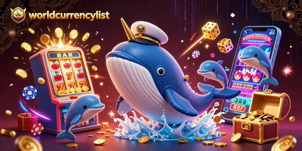 Experience exciting gameplay with the worldcurrencylist as a vibrant whale breaching in casino coins.