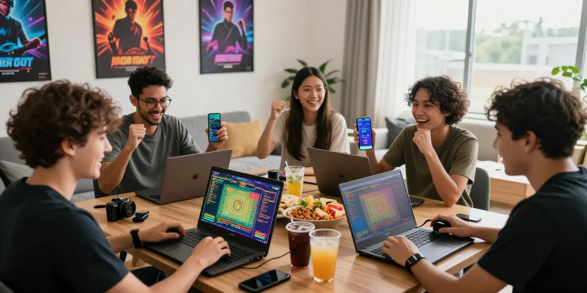 Engaging social gaming scene with friends enjoying pakde4d online togel.