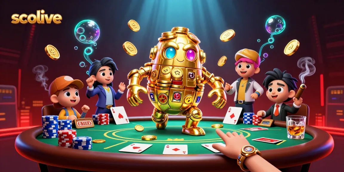 Socolive showcases a golden golem and rich poker elements, enhancing your online gambling experience.