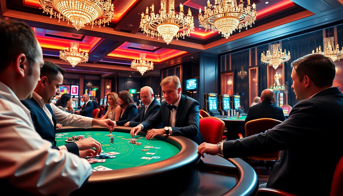 Spiele casino online spiele mit lebhaften Tischen und interaktiven Spielern im Casino-Ambiente.