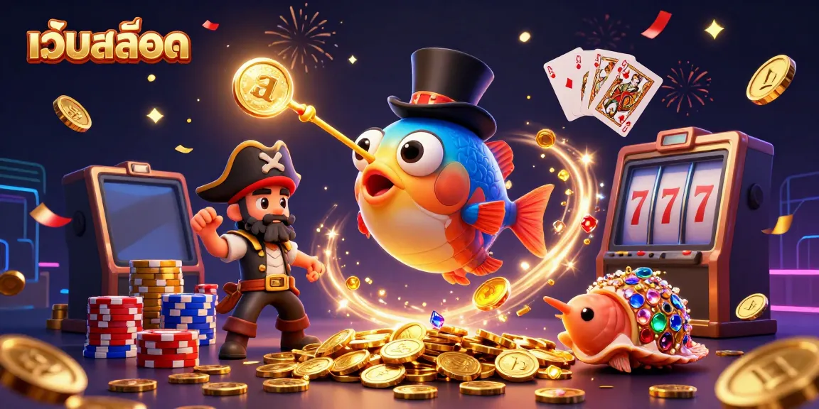Engage with เว็บสล็อต through vibrant casino-themed elements featuring cartoon characters and dynamic gameplay.