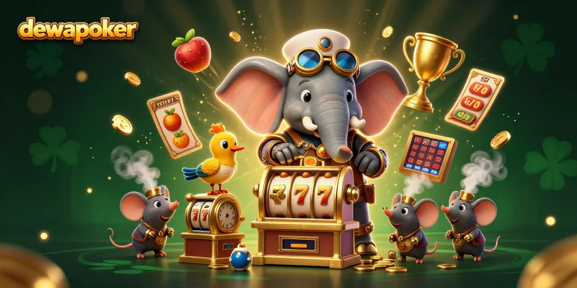 Dewapoker engaging players with dynamic slot machine action and vibrant gaming elements.