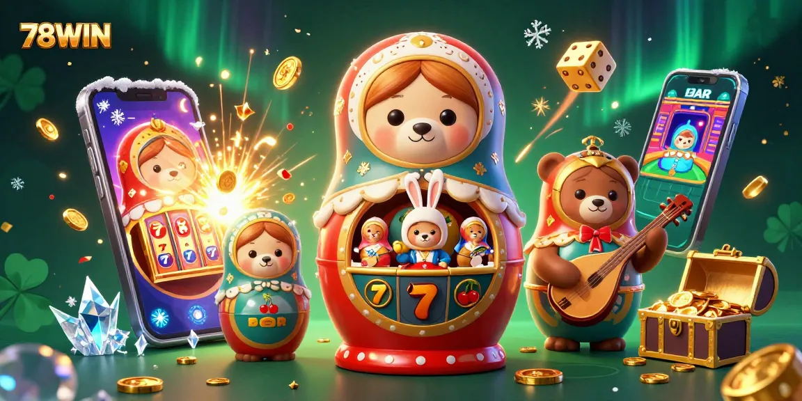 Experience multi-level excitement with 78WIN in an engaging casino theme illustration.