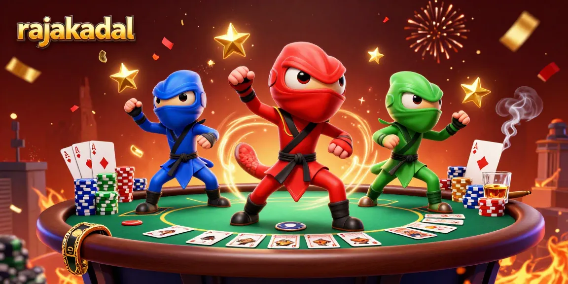 Permainan poker di rajakadal dengan tim ninja chameleon beraksi, menghibur pemain dengan keahlian mereka.