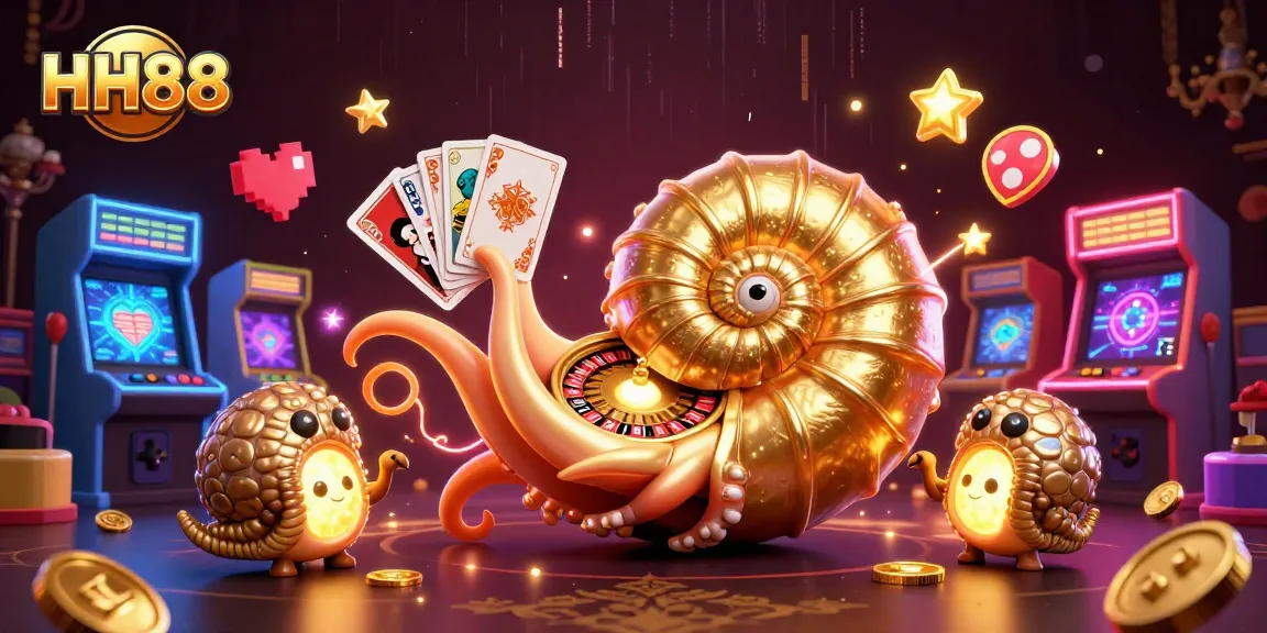 Experience thrilling gameplay at HH88 with ancient casino elements and vibrant arcade machines.