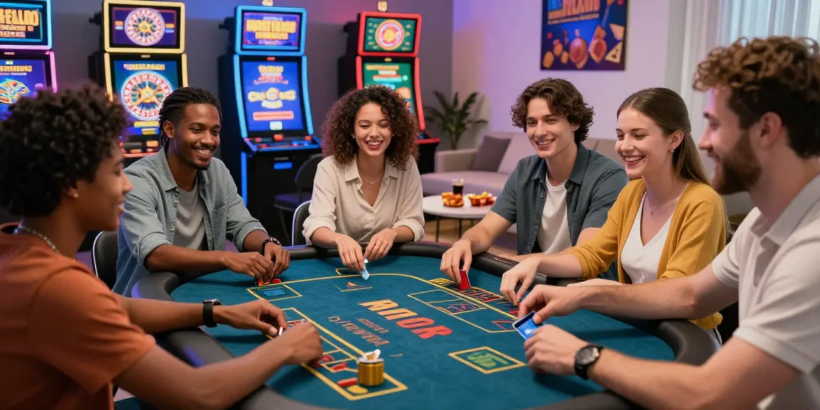 Exciting gaming atmosphere showcasing players using credit card casinos at https://being-there.org.uk in a lively home setting.