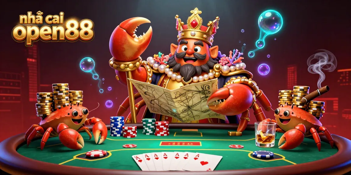 Engage with thrilling games at nhà cái open88, experiencing vibrant poker tables and golden chips in a captivating scene.