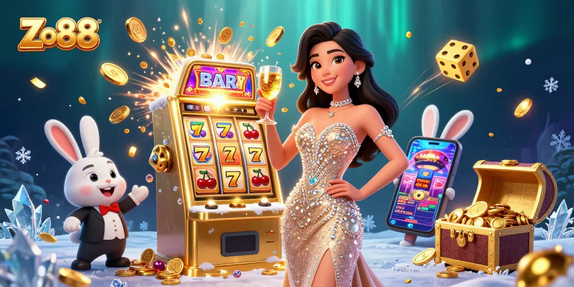 Celebrate big wins at Zo88 with a stunning jackpot scene featuring vibrant casino elements.
