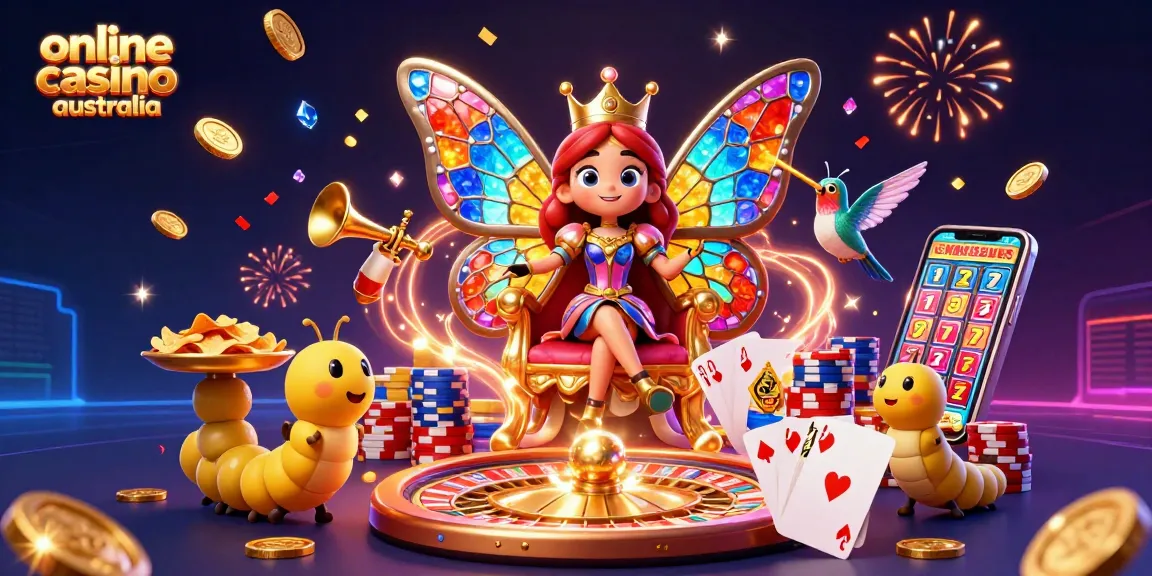 Experience the magic of online casino Australia with vibrant gaming elements and enchanting characters.